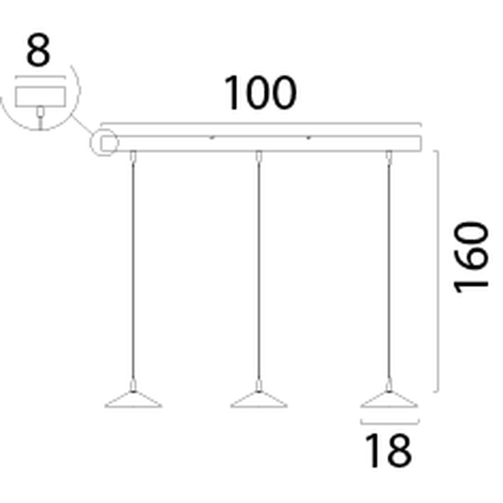 3-lichts hanglamp Ceppo zwart Ø 18cm Masterlight 8718121350875