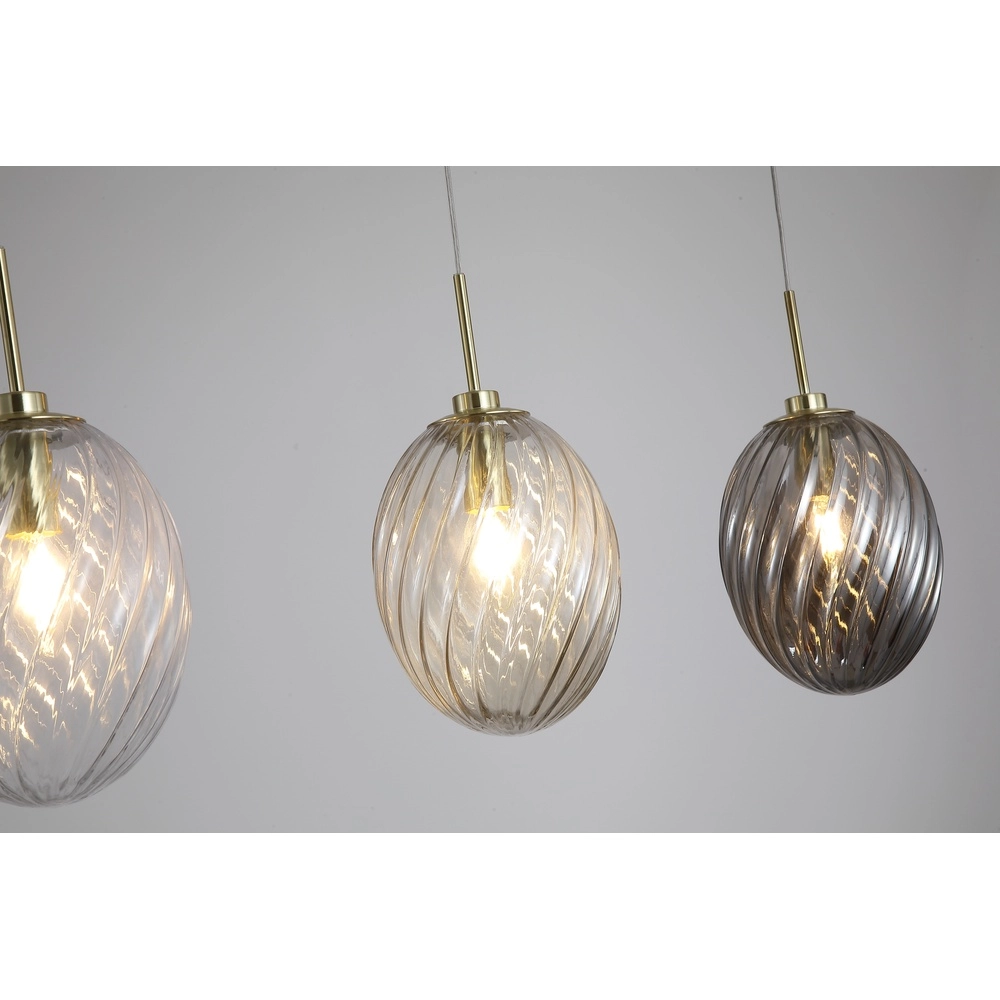3-lichts hanglamp Whirl recht gekleurd glas Searchlight 5053423299372