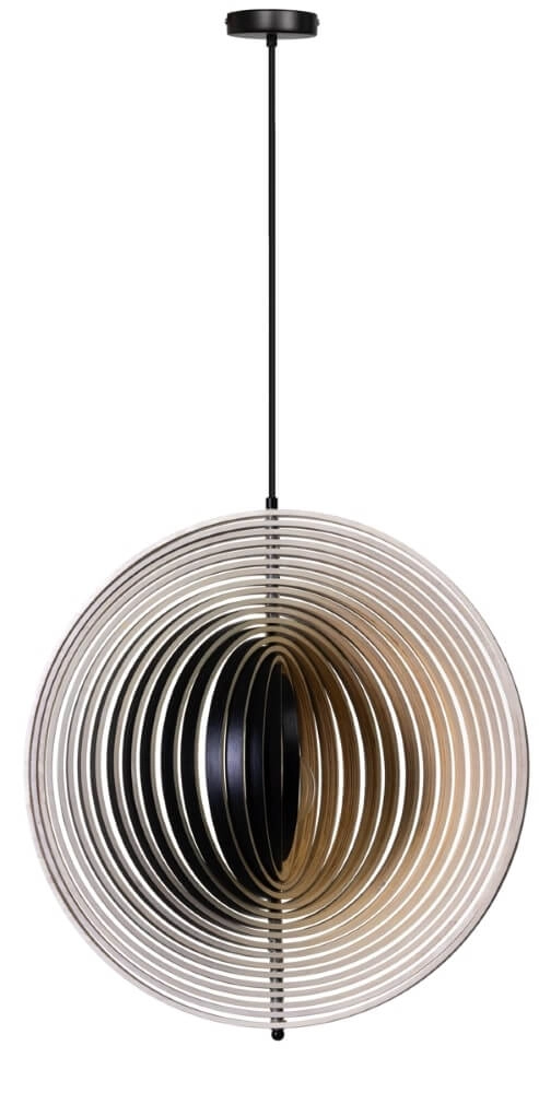 Desing hanglamp Woody zwart met hout Ø 59cm ETH 8720195307549