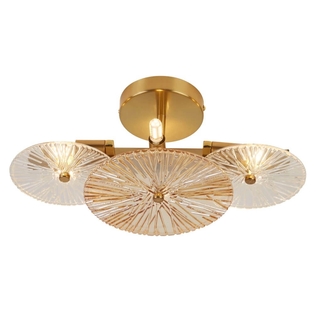 Plafondlamp Wagon Wheel goud Searchlight 5053423247632