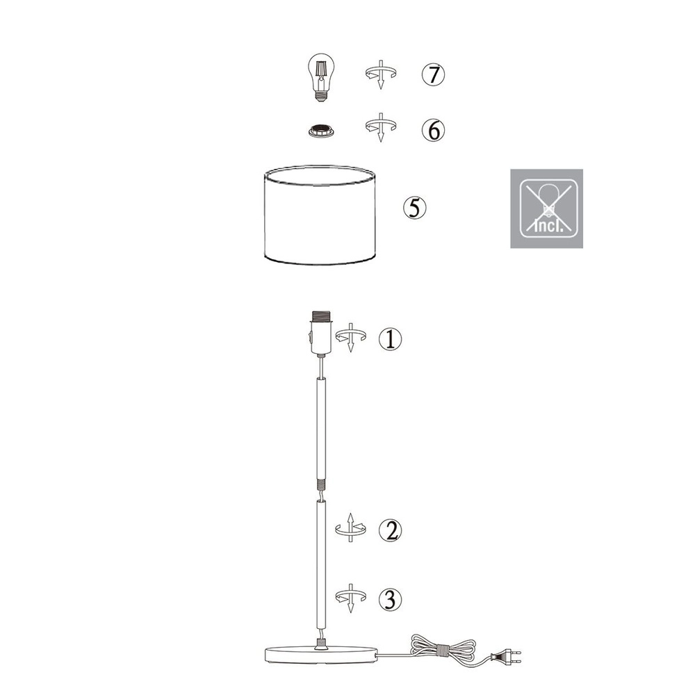 Zwarte vloerlamp Noor met kap grijs Steinhauer 8712746182392