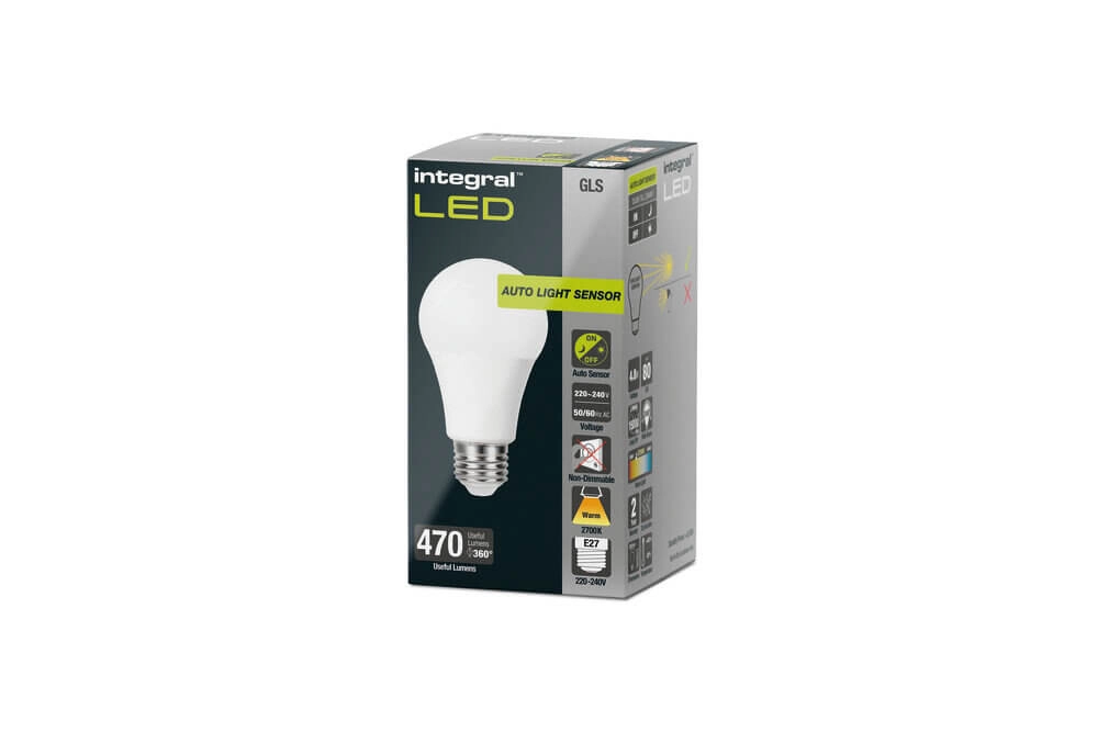 Led lamp 4,8W - E27 - 470lm - 2700K met schemersensor Lyora 5055788322269