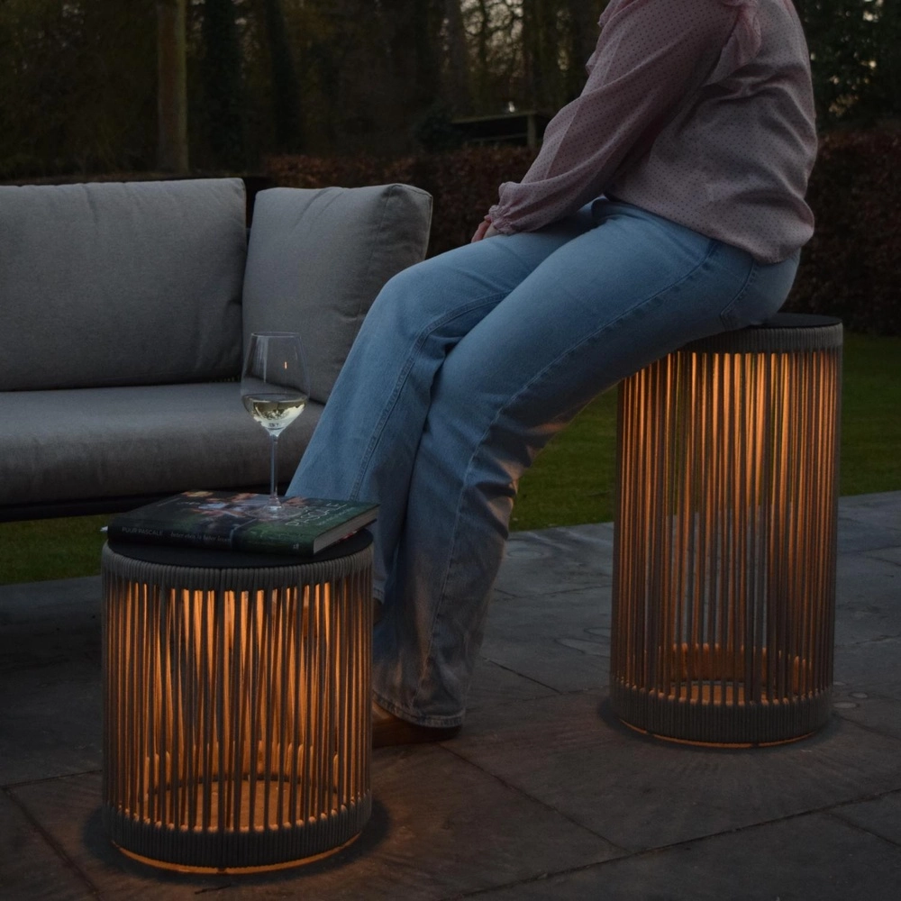 Oplaadbare vloerlamp Pingi taupe 61,5 x Ø 33,5cm Lucide 5411212061492
