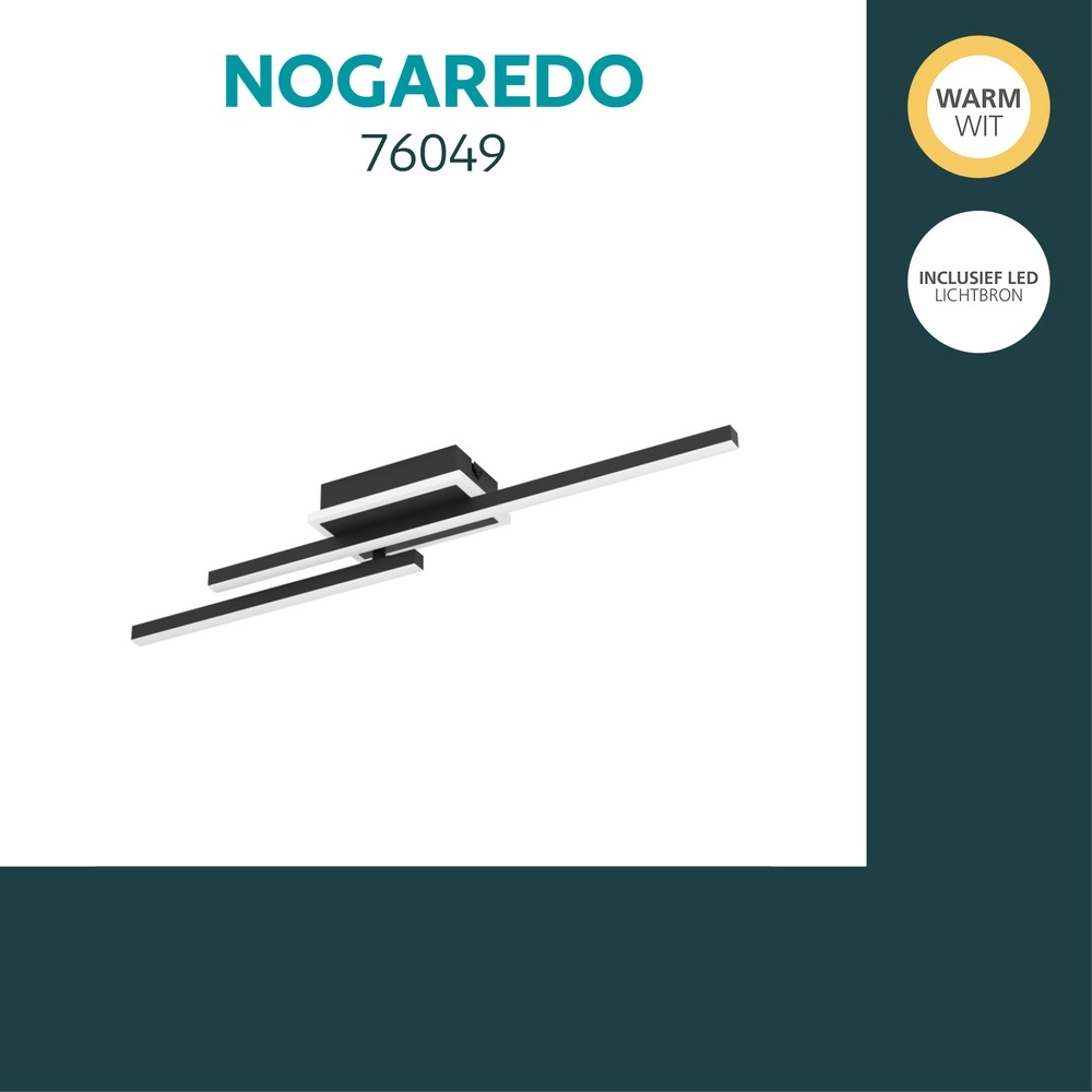 Moderne plafondlamp Nogaredo zwart 60cm Eglo 9008606391578