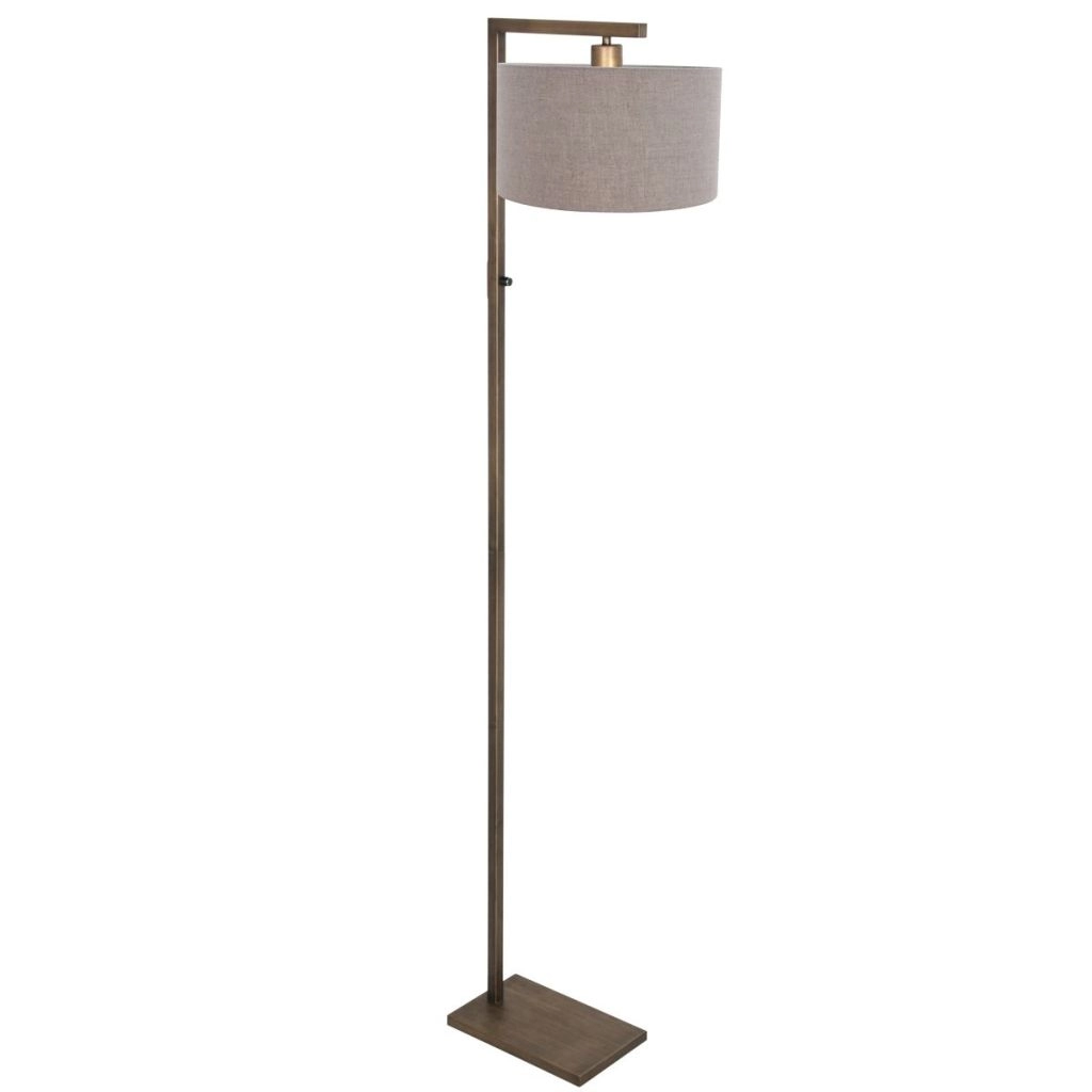 Vloerlamp brons Stang met grijze kap Steinhauer 8712746189711