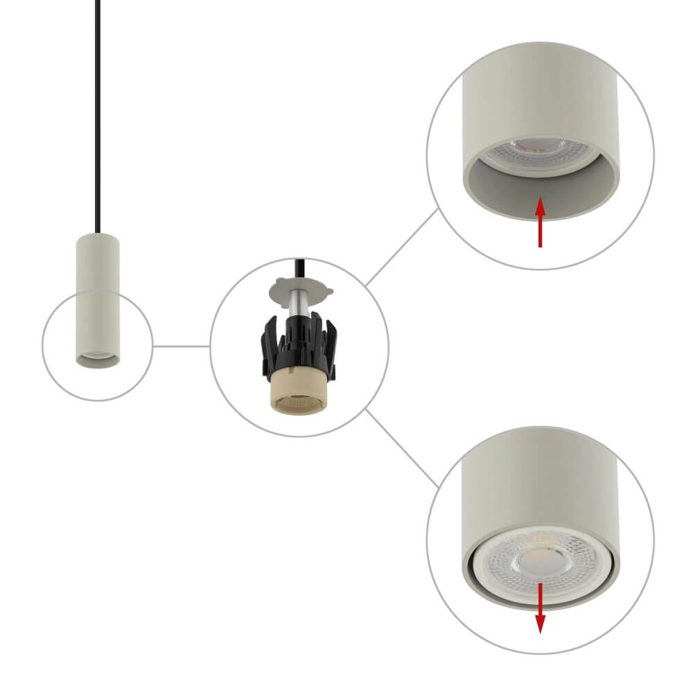 Smalle pendel Fourty S lichtgrijs Lyora 5903139109000