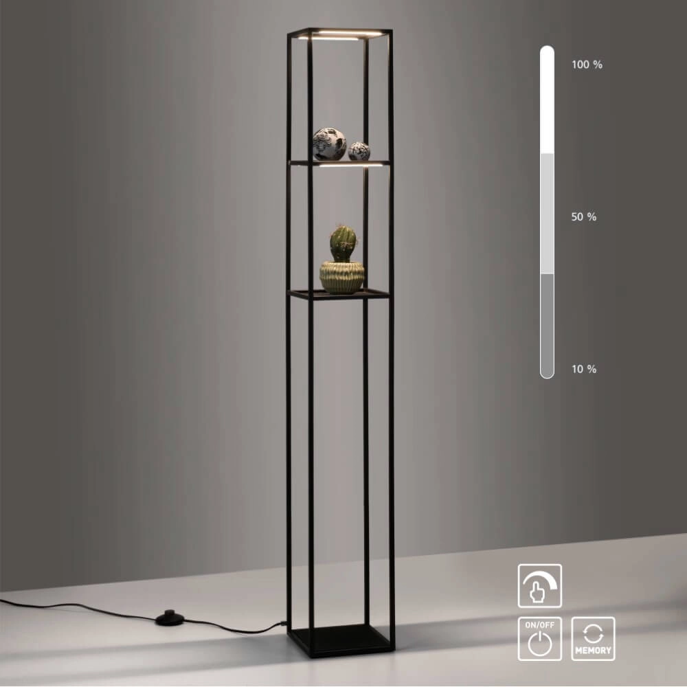 Strakke vloerlamp Conni zwart Paul Neuhaus 4012248361009