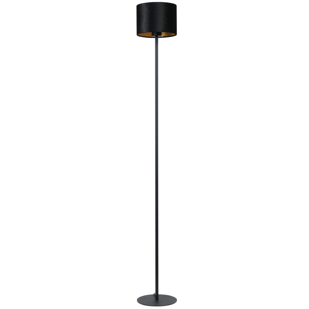 Zwarte vloerlamp Venus 150cm met zwarte lampenkap