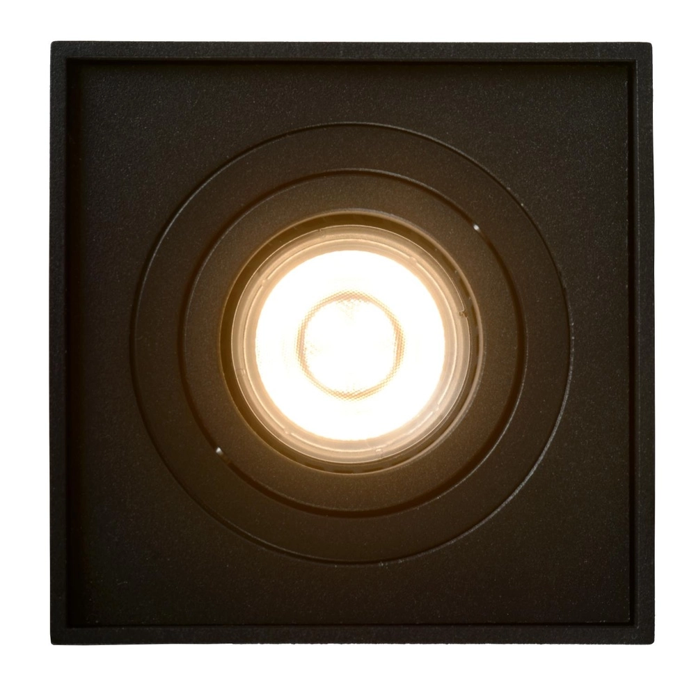 Opbouw plafondspot Tube vierkant zwart Lucide 5411212221285