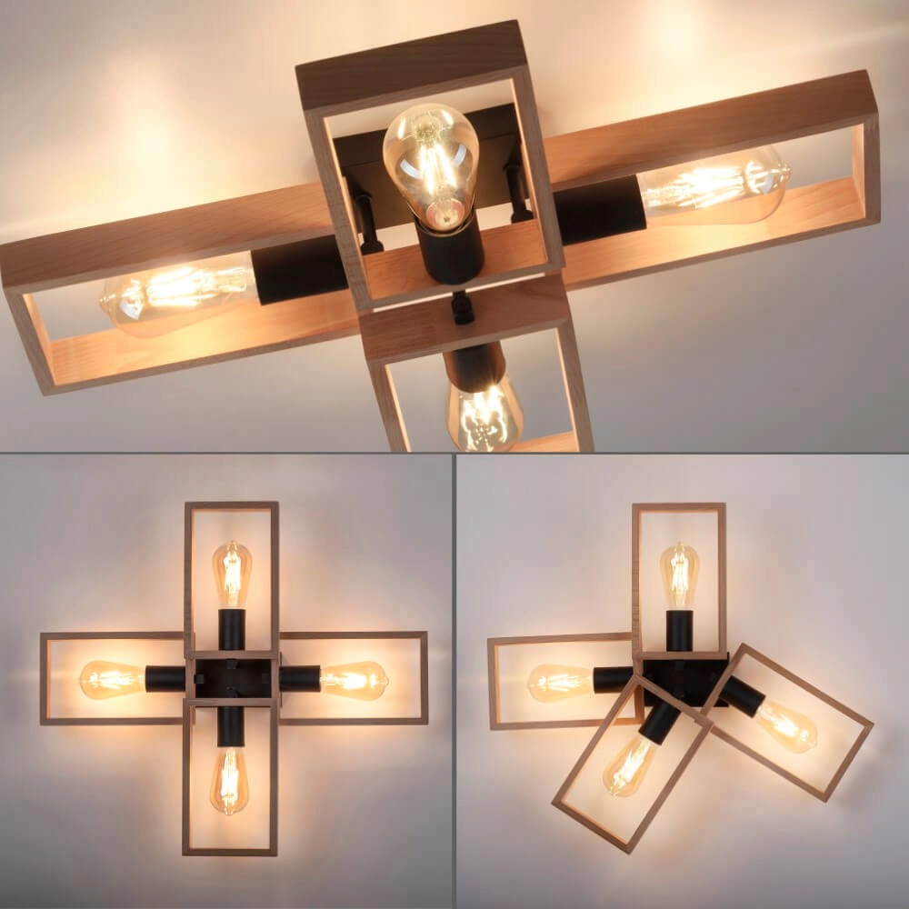Landelijke plafondlamp Franky 4-lichts Just Light 4043689967949