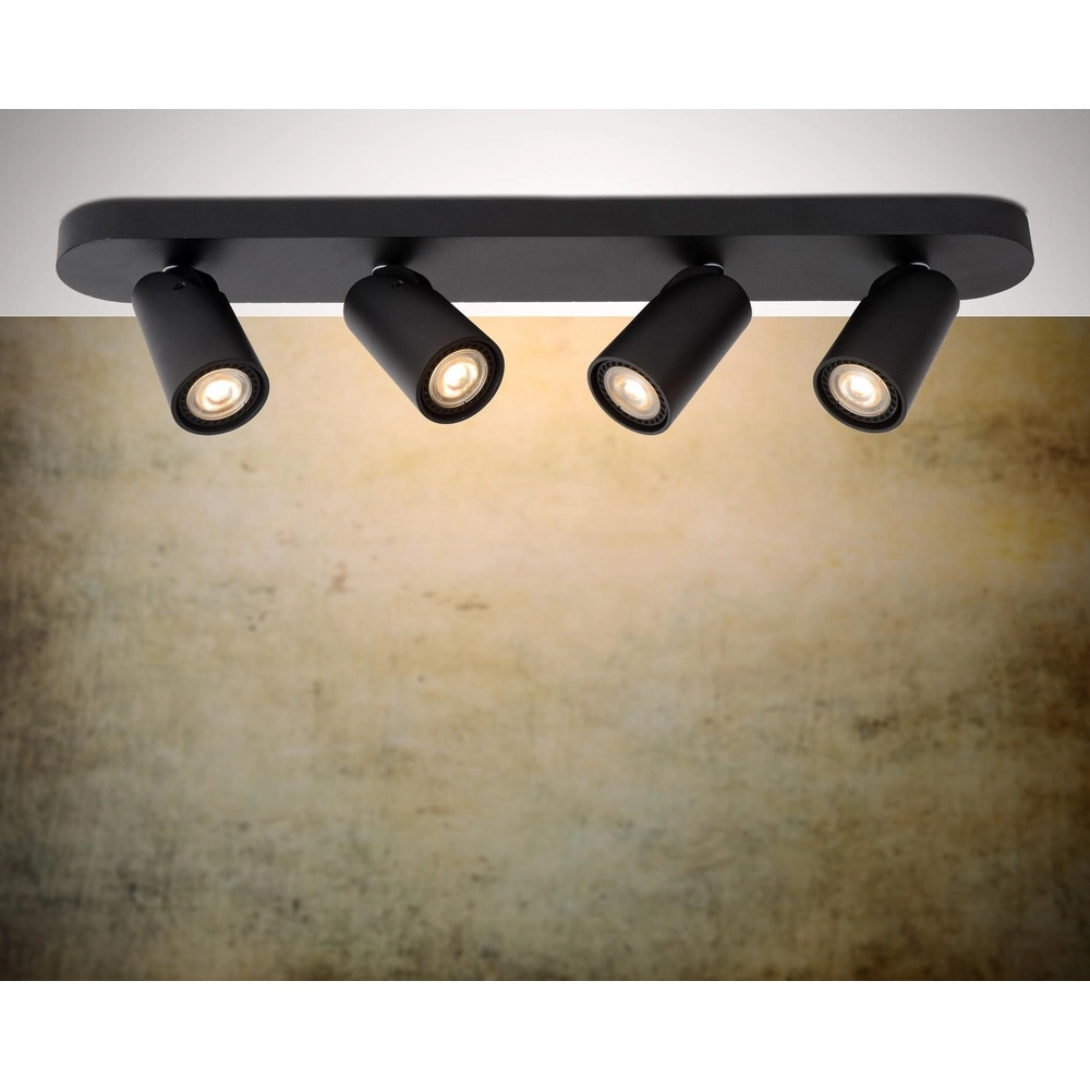 Plafondspot Xyrus 4-lichts zwart Lucide 5411212234216
