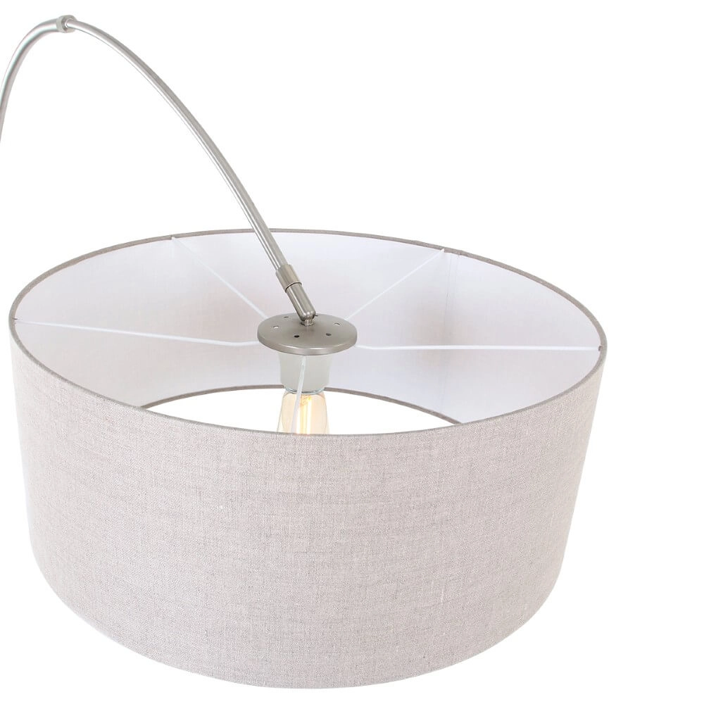 Arc lamp Gramineus 50 RVS met leerbruine kap Steinhauer 8712746118322