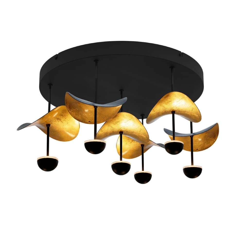 Design plafondlamp Dracera zwart met goud