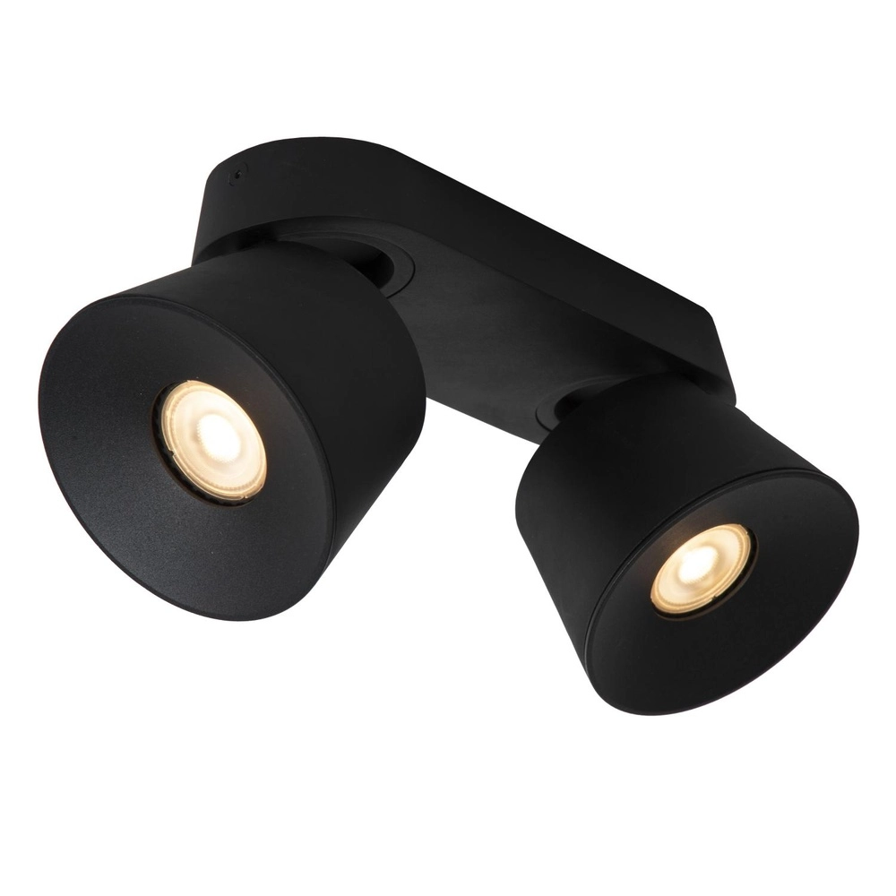 Plafondspot Trigono dubbel zwart Lucide 5411212093134