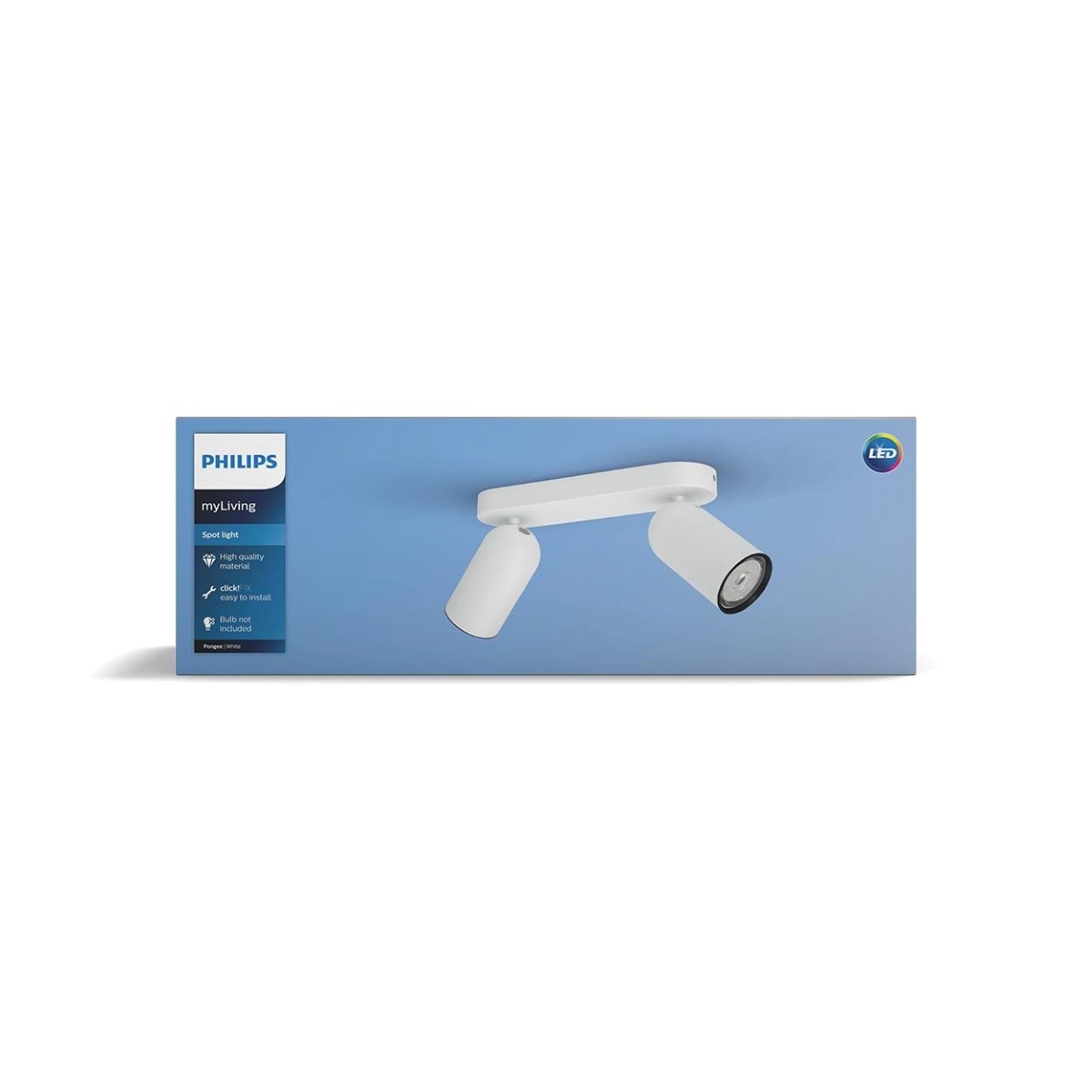 Lamp Pongee 2-lichts wit Philips 8718696164792