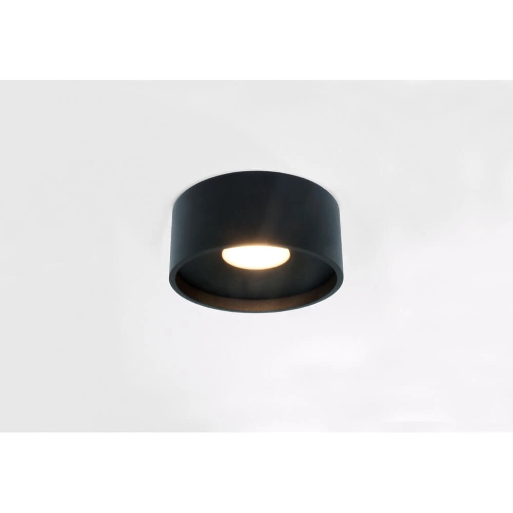 Strakke plafondlamp Oran Ø 12cm zwart
