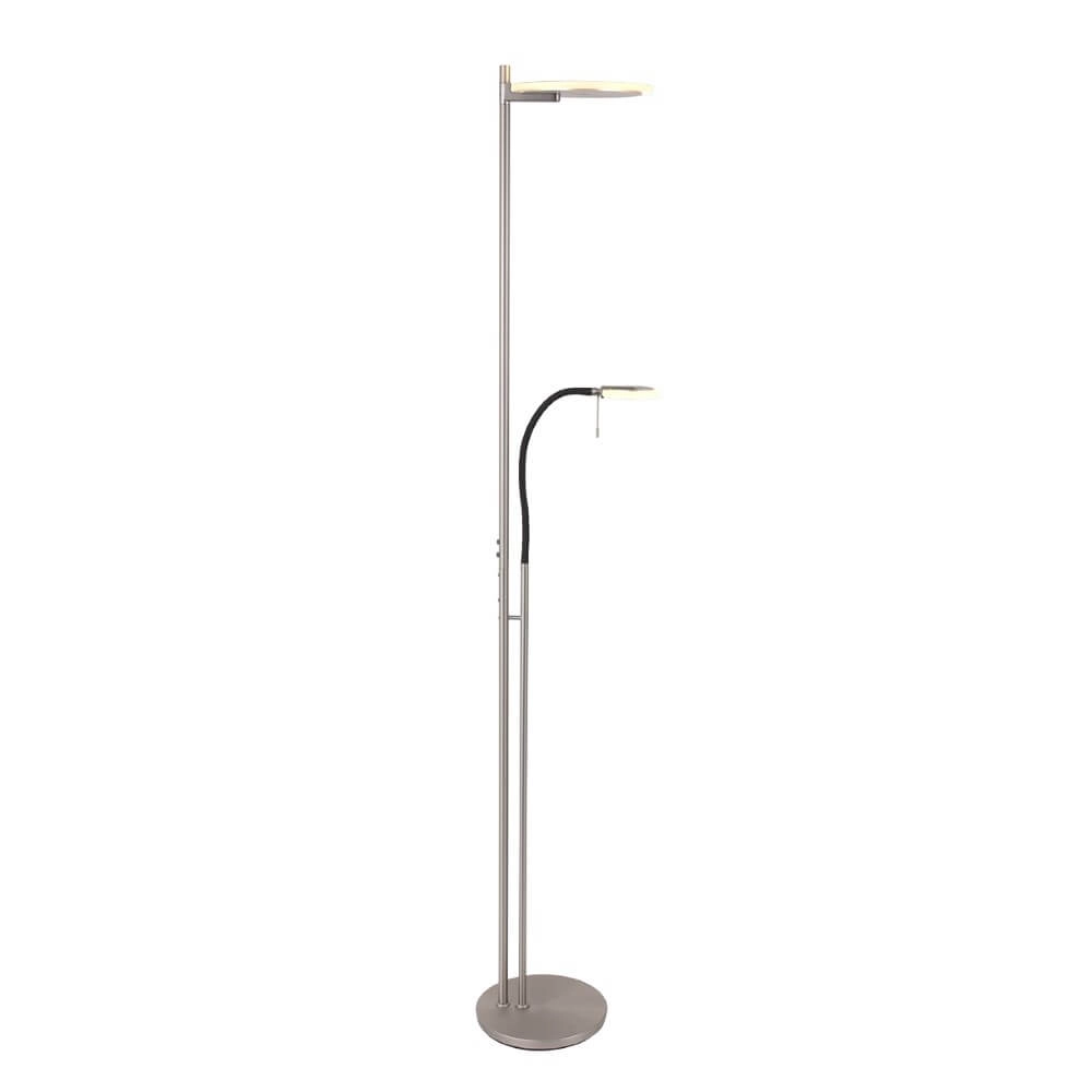 Led leeslamp 2-lichts Turound 40w - 2200-4000K - 187cm RVS helder glas Steinhauer 8712746134797