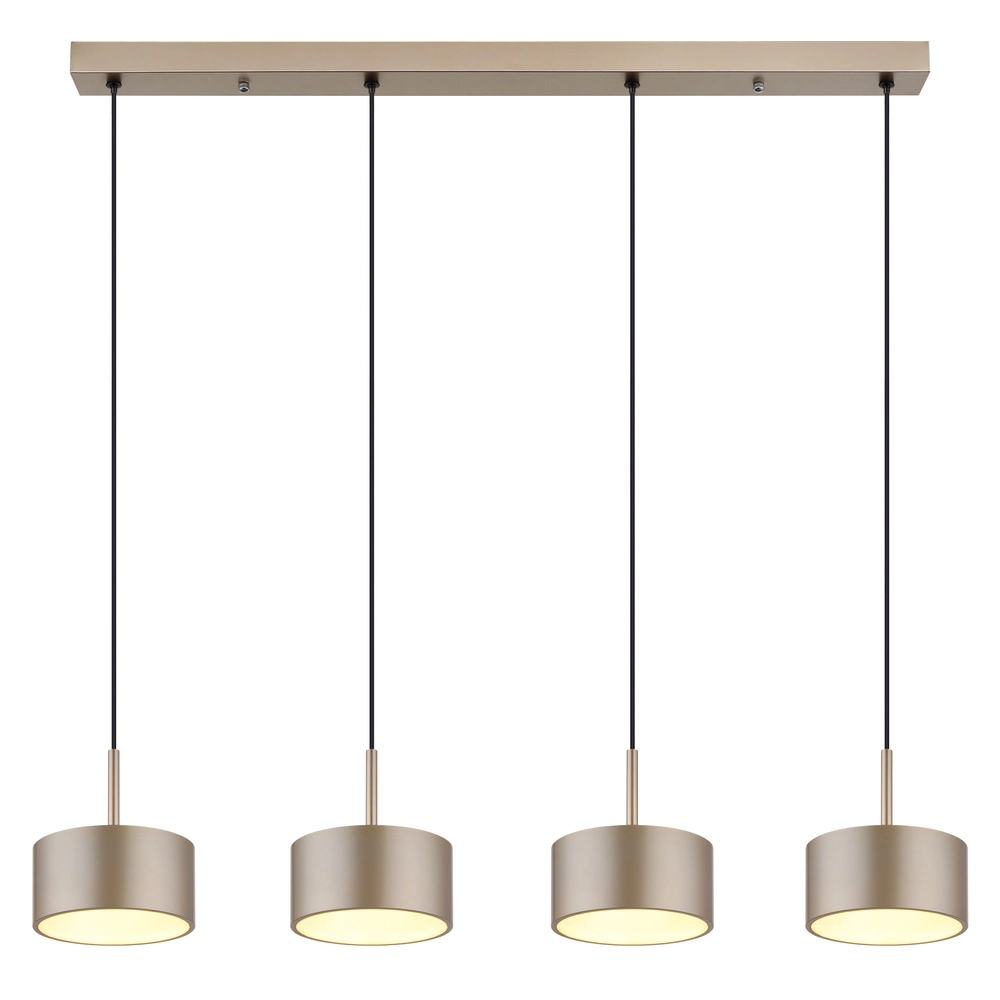 4-lichts hanglamp Raymond zwart met champagne Globo 9007371531875