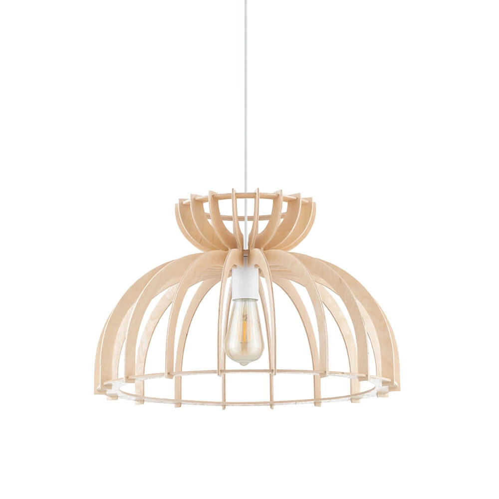 Houten hanglamp Kymi Ø 48cm - houtbruin