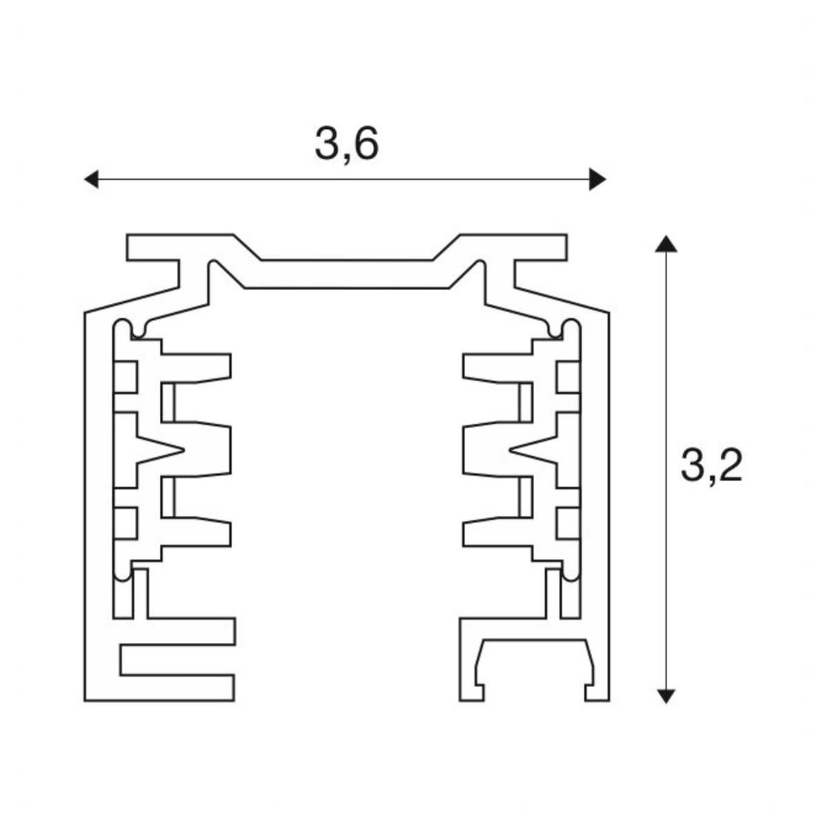 1 meter 3-Fase Rail grijs SLV 4024163122405