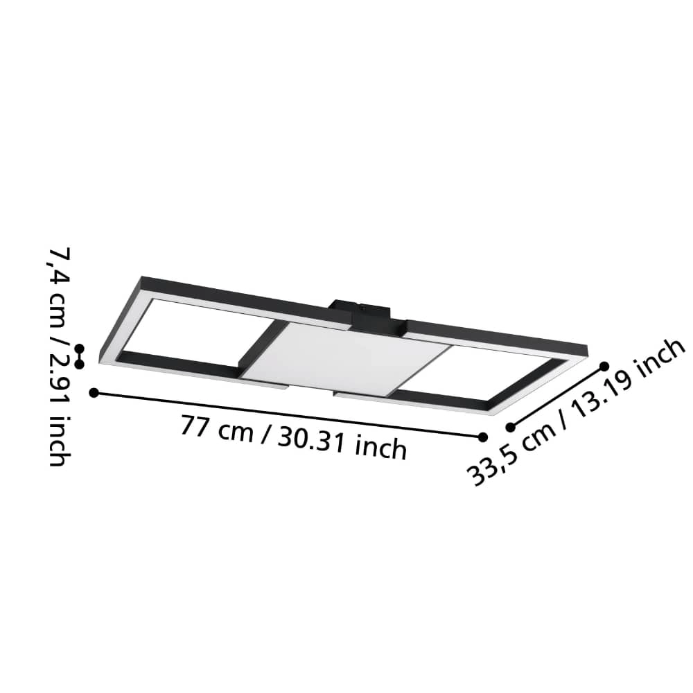 Vierkante led plafondlamp Macellara 77cm Stars of Light 9008606220908
