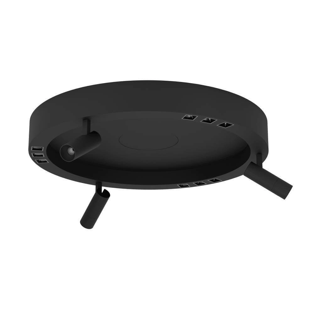 Zwarte led plafondlamp Bruscoli Ø 60cm