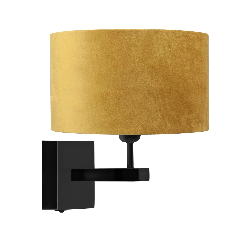 Wandlamp Project zwart met gele kap Ø 25cm