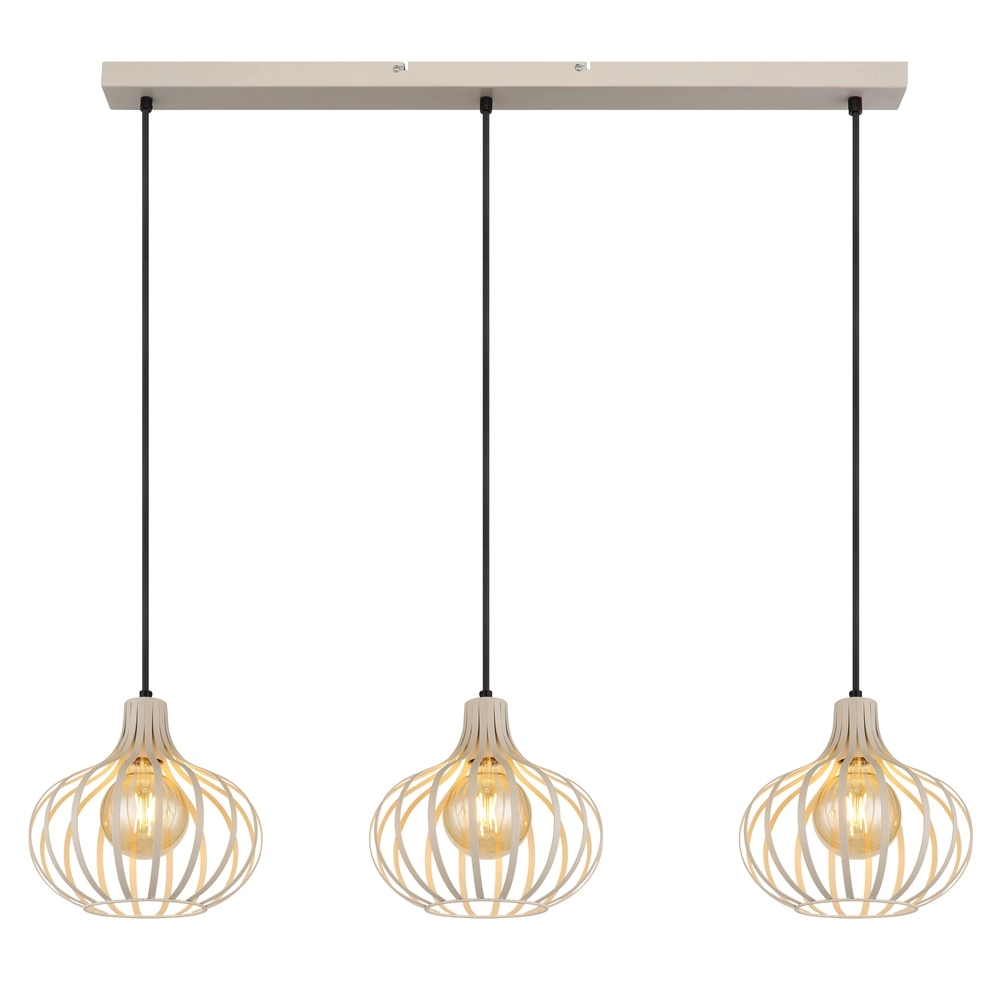 Design hanglamp Mateo 3-lichts crème Globo 9007371519880