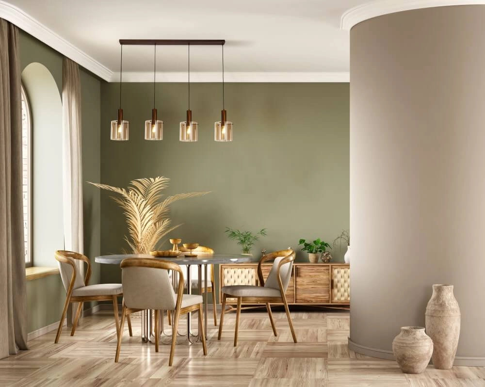 Bruine hanglamp Sweden 4-lichts Searchlight 5053423244358