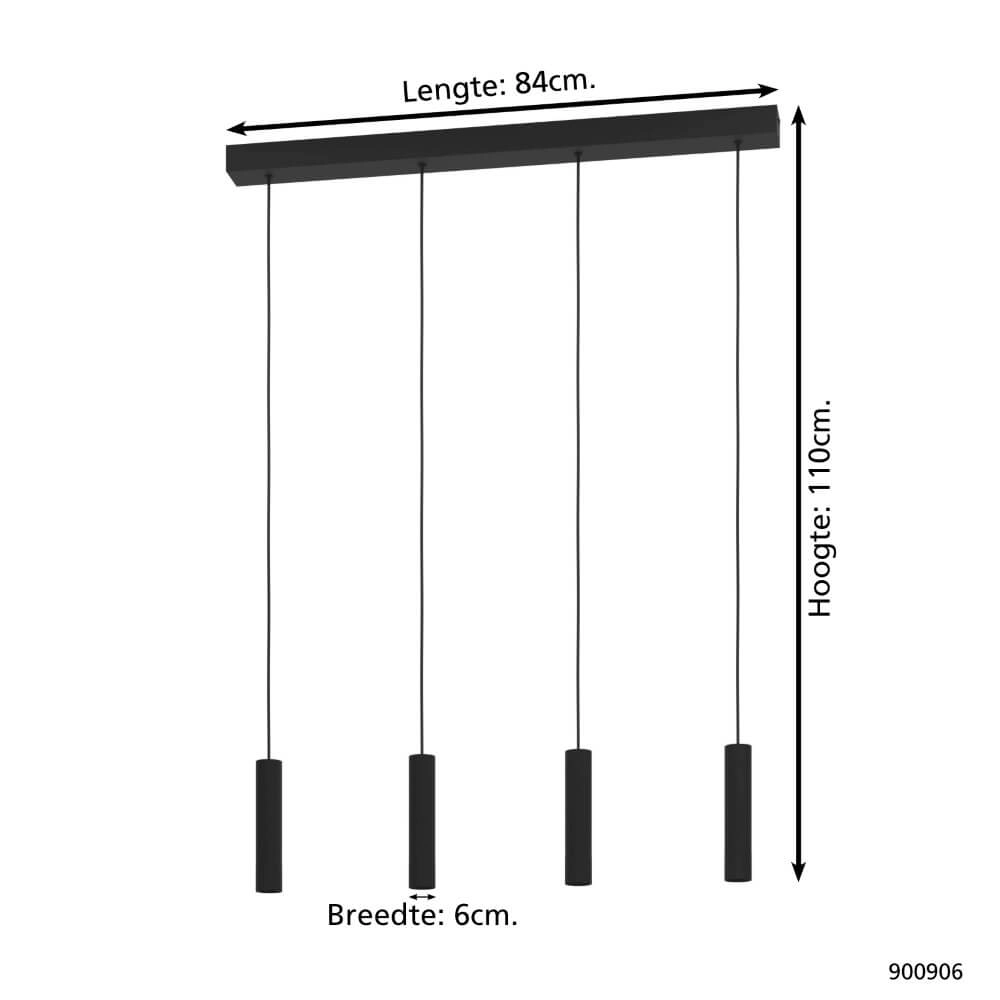 Slanke 4-lichts hanglamp Almudaina Led Eglo 9008606274109