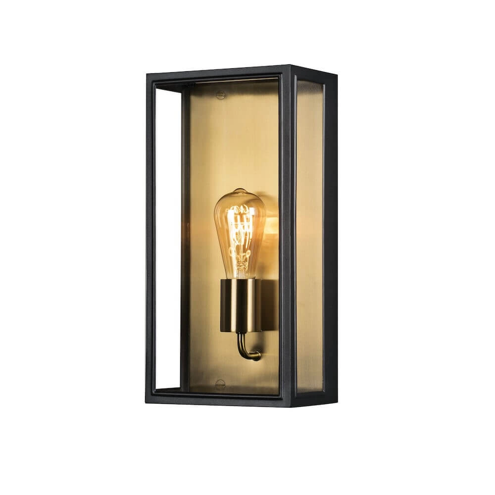 Landelijke muurlamp Carpi zwart met goud