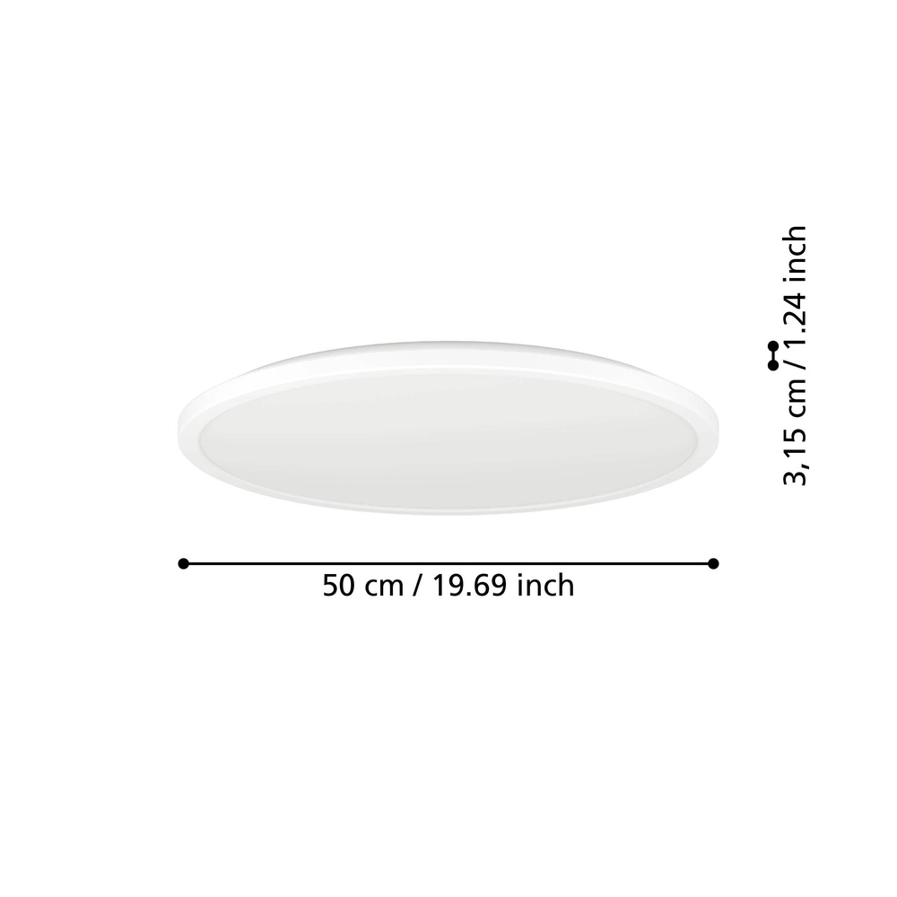Badkamer lamp met remote Rovito-R rond - wit - Ø 50cm Eglo 9008606330034