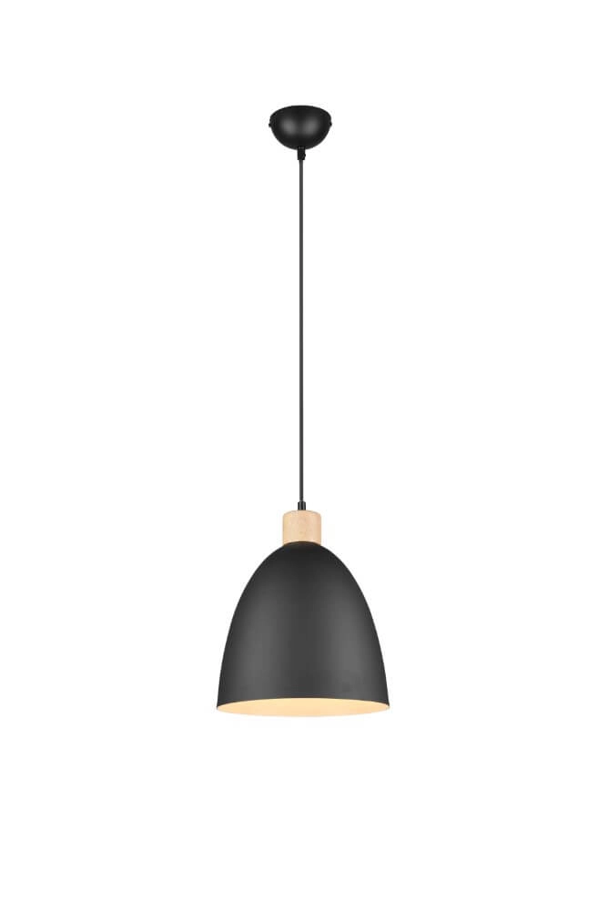 Hanglamp Jagger zwart met houtbruin