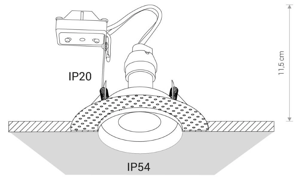 Trimless inbouwspot Echo wit IP54 Lyora 5903139837194