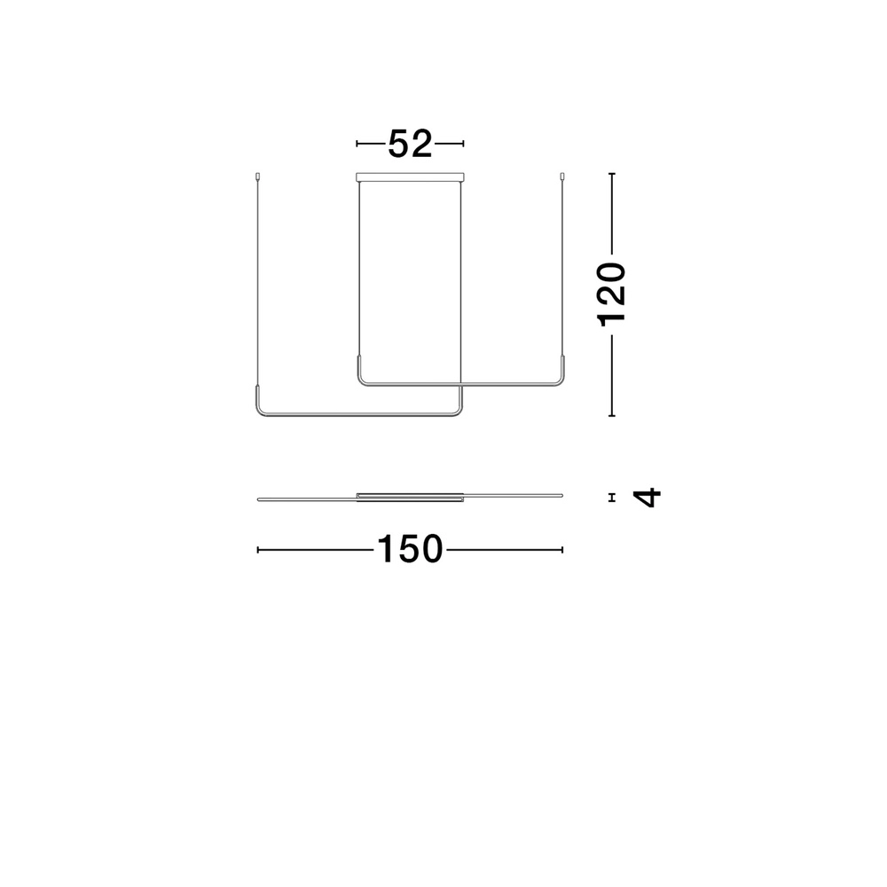Strakke hanglamp Strita zwart dubbel 3000K Lyora 5212017448392