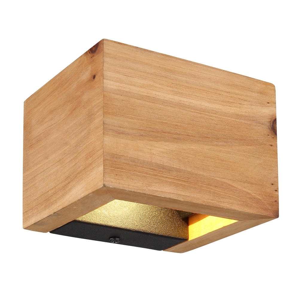 Houten wandlamp Alina up & down Globo 9007371442591