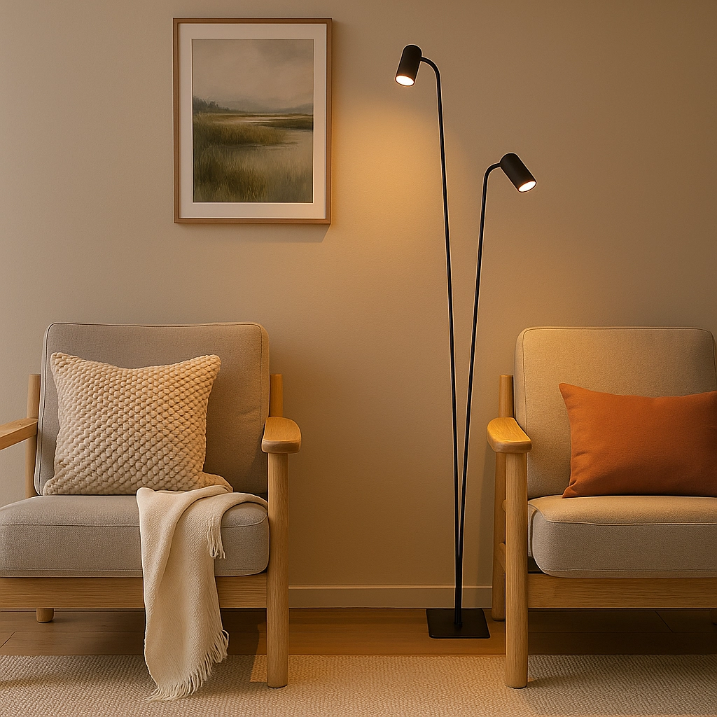Zwarte leeslamp Mono 2-lichts