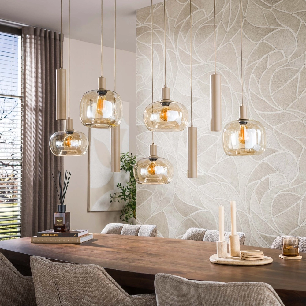 Moderne hanglamp Serene 9-lichts zand bruin Lyora 8716803514829