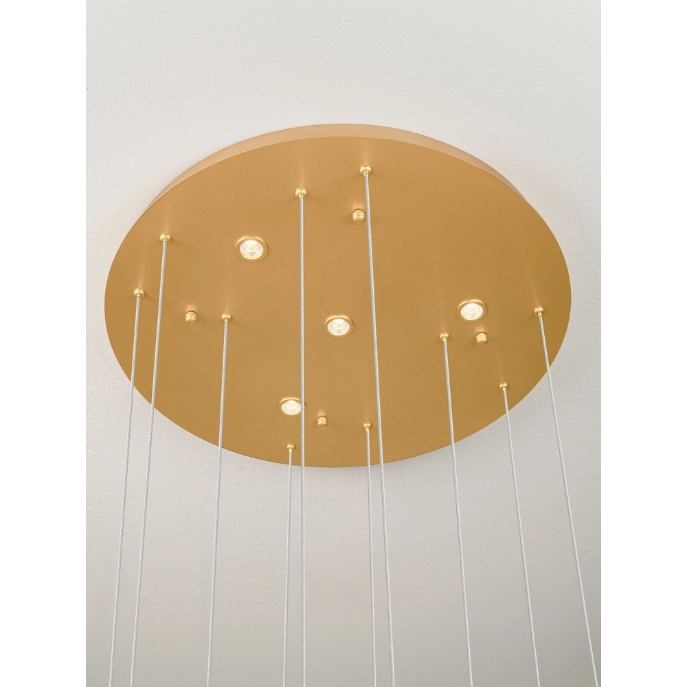 Gouden hanglamp Avesa met helder glas Ø 60cm Lyora 5212063500433