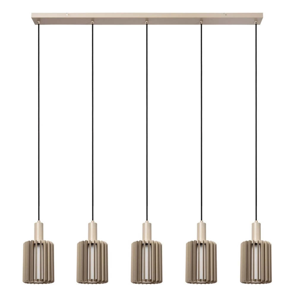 5-lichts hanglamp Lambres recht taupe