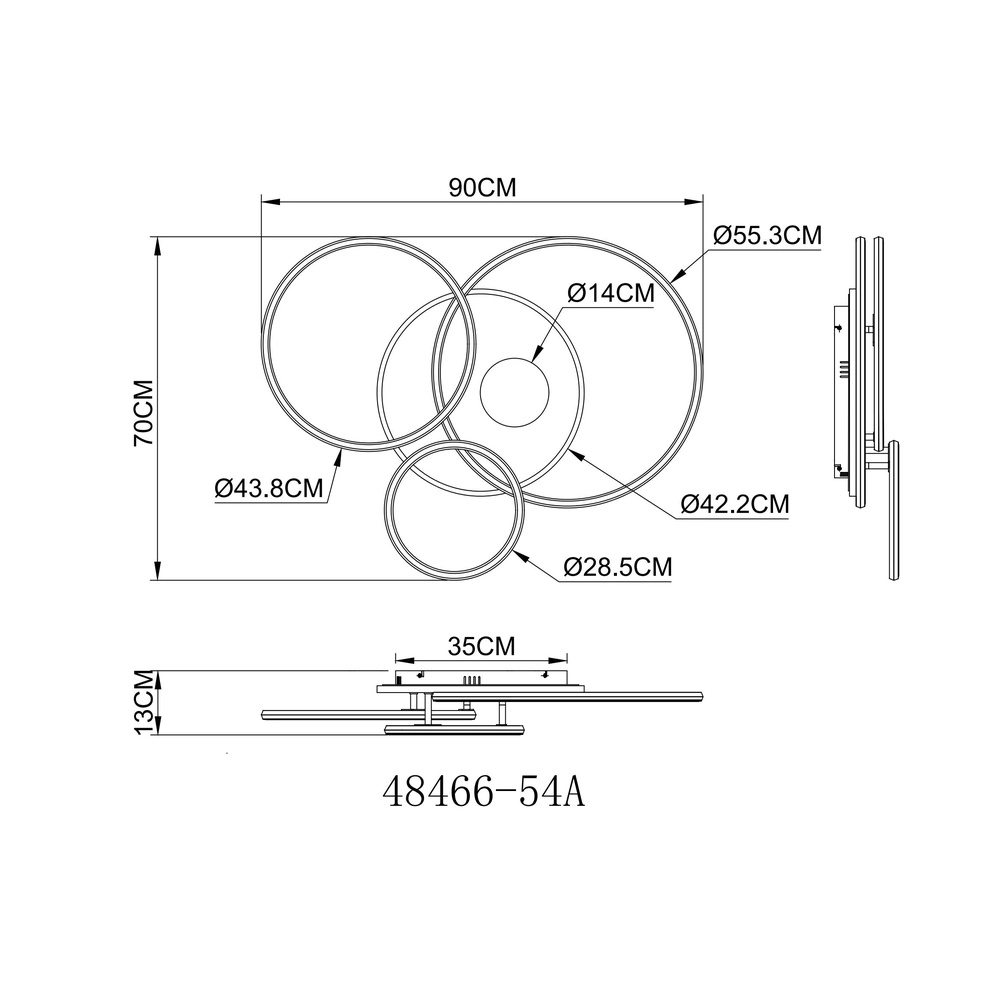 Moderne plafondlamp Invertina zilvergrijs 90cm Globo 9007371575404