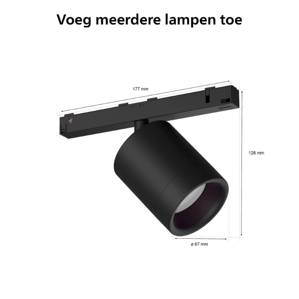 Hue Perifo - White and color uitbreiding spot zwart Philips 8719514407442