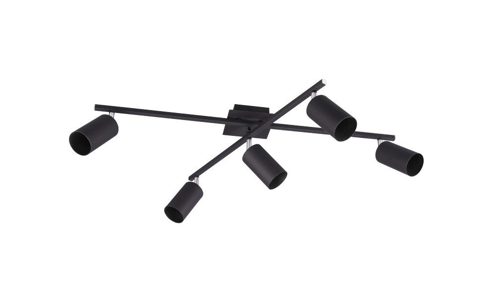 Plafondlamp Marley 5-lichts mat zwart Trio 4017807411621