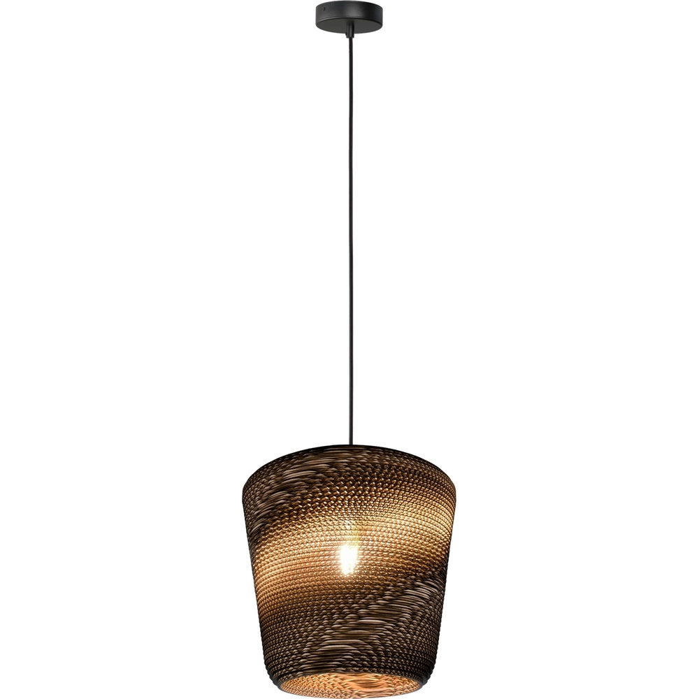 Zwarte hanglamp Carta Moody Ø 34cm Think Paper kap