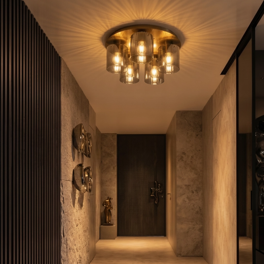 Design plafondlamp Mirbi 5-lichts zwart