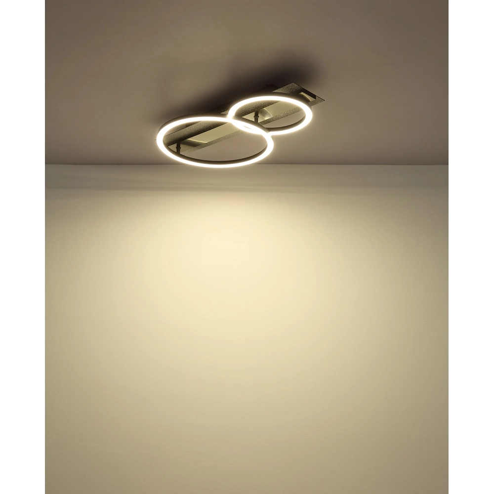 Zwarte plafondlamp Norberto 2 ringen Globo 9007371566839