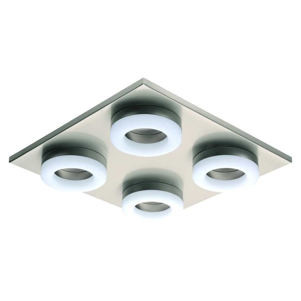 Vierkante plafondlamp Palena nikkel
