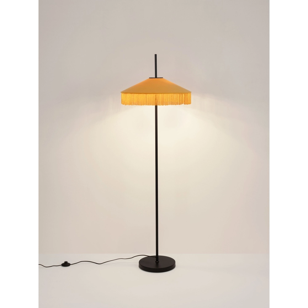 Tiffany vloerlamp Velvy geel Lyora 5212017493811