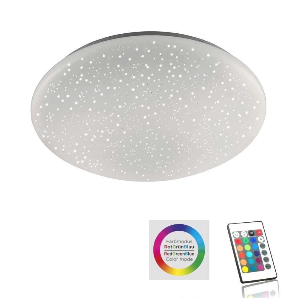 Instelbare plafonnière Skyler RGB 38cm met sterren effect