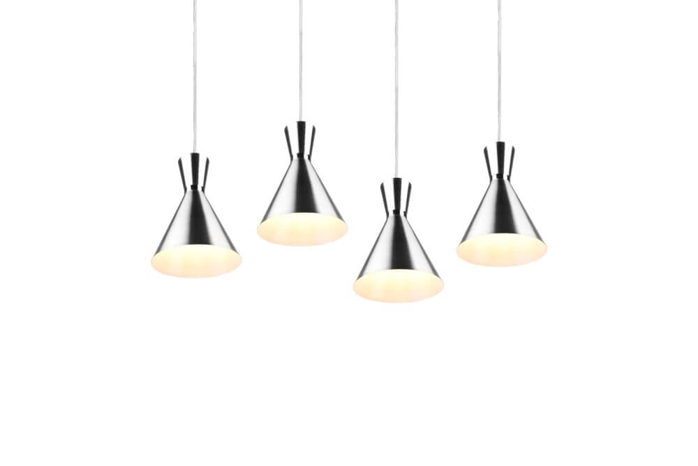 Hanglamp Enzo Beam 4-lichts RVS Trio 4017807503807
